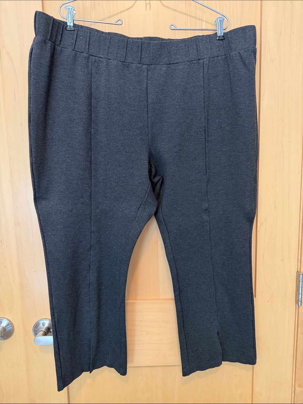 Sejour Charcoal Cropped Pull-On Seamed Pants